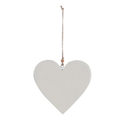 Decoro cuore 10x10 cm, legno mango, Blanc Mariclò