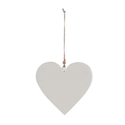 Decoro cuore 13x14 cm, legno mango, Blanc Mariclò