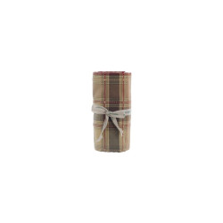 Tovaglia rettangolare a quadri tartan in misto cotone (140x270 cm), Blanc Mariclò