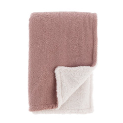Plaid sherpa rosa/panna da 420gsm di Blanc Mariclo