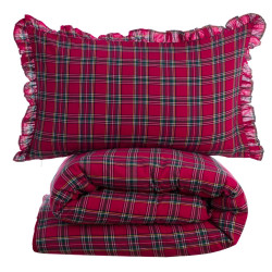 Copripiumino matrimoniale tartan 250x215 cm, Blanc Mariclò