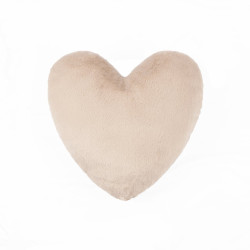 Cuscino a forma di cuore beige in ecopelle di Blanc Mariclo