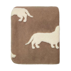 Plaid sherpa con cani, Blanc Mariclò, 140x170 cm