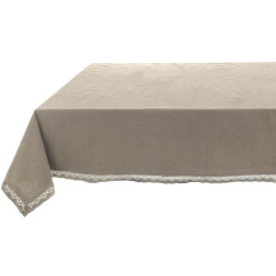 Tovaglia con pizzo beige 150x180 cm, new Infinity, Blanc Mariclo