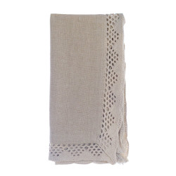 Tovaglioli Beige Set 2pz con pizzo della collezione new Infinity di Blanc Mariclo