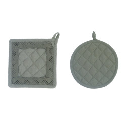 Presine set 2 pezzi rotonda e quadrata color verde della collezione Infinity di Blanc Mariclo