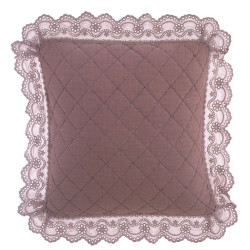 Cuscino con gale e pizzo color Rosa in microfibra di Blanc Mariclo