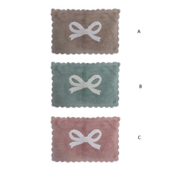 Tappeto con fiocco in cotone color rosa di Blanc Mariclo