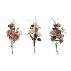 Mazzo fiori h40 cm con rose color salmone, Blanc Mariclò