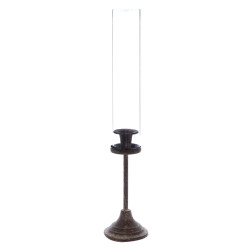 Porta candele metallo e vetro H48 cm, Blanc Mariclò