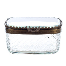 Cofanetto ottone e vetro, Blanc Mariclò, 12x11x7 cm
