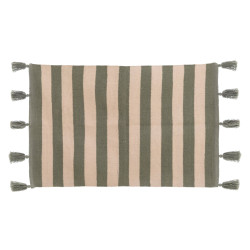 Tappeto a righe verdi e nappe Blanc Mariclò, 60x90 cm