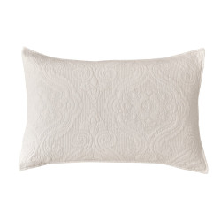Copriguanciali, set 2pz, "ricamo di cotone", Blanc Mariclò, beige chiaro, 50x80 cm