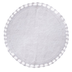 Tappeto bagno bianco con crochet, Blanc Mariclò, D80 cm