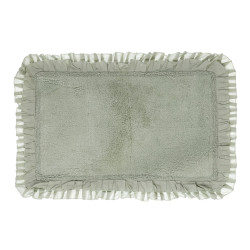 Tappeto bagno verde doppio gala, Blanc Mariclò, 50x80 cm