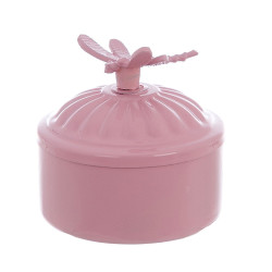 Cofanetto rosa metallo, Blanc Mariclò, 6x6 cm