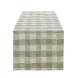Runner 45x140 cm variante a quadri verdi, Blanc Mariclò