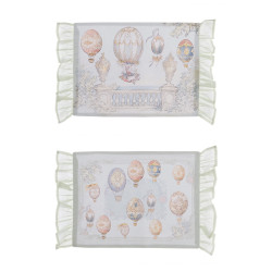Tovaglia americana con gala, Blanc Marclò, 34x48+4 cm
