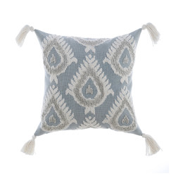 Cuscino arredo con nappe, 45x45 cm "vista mare", Blanc Mariclò
