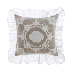 Cuscino arredo 45x45 cm, Brezza di Sangallo, Blanc Mariclò