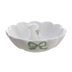 Coppetta decorativa con coniglietto, Blanc Mariclò, 20xh8 cm