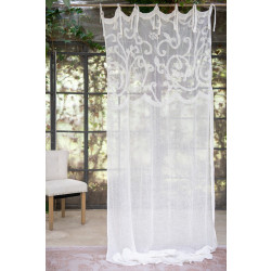 Tenda misto lino, bianco latte, 140x290 cm, Blanc Mariclò