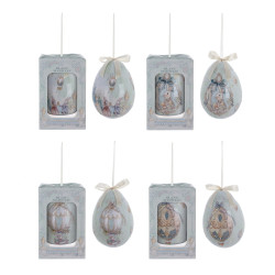 Uovo di Pasqua deco in box, Blanc Mariclò, 14,3x20 cm