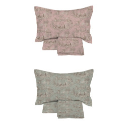 Copripiumino parure matrimoniale rosa Toile du Borgo, Blanc Mariclò 250x240+50x80 cm