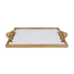 Vassoio Rettangolare a Specchio "Nodo d'Amore" 47x25 cm, Blanc Mariclò