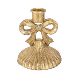 Portacandela Basso in Metallo Dorato "Nodo d'Amore" H11 cm, Blanc Mariclò