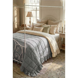 Trapunta matrimoniale Prestige Blanc Mariclò, 260x260 cm, bicolore azzurro-avorio