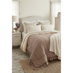 Trapunta matrimoniale Prestige Blanc Mariclò, 260x260 cm, bicolore beige-avorio