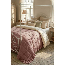 Trapunta matrimoniale Prestige Blanc Mariclò, 260x260 cm, bicolore rosa-avorio