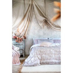 Trapunta Matrimoniale Invernale, Toile du Borgo Blanc Mariclo, 260x260 cm, Beige