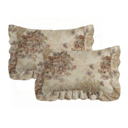 Copriguanciali set 2pz, Promenade Blanc Mariclo, 50x80 cm, fiorato con gala