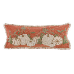 Cuscino d'Arredo Rettangolare "Zucche di Sogno" 35x90 cm, Blanc Mariclò