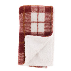 Plaid sherpa tartan ruggine, Blanc Mariclò, 140x170 cm