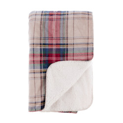 Plaid Tartan Pile e Sherpa 140x170cm, Blanc Mariclò, Calore, Stile e Morbidezza