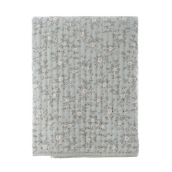 Trapunta Matrimoniale Mezza Stagione "Hiver Fleuri" Verde Salvia 260x260 cm, Blanc Mariclò