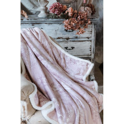 Plaid Toile du Borgo Blanc Mariclo, 170x140 cm, Rosa