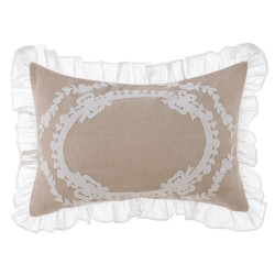 Cuscino arredo rettangolare "Soffio", Blanc Mariclò, misto lino, 45x60 cm