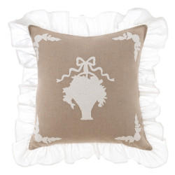 Cuscino arredo "Soffio", Blanc Mariclò, misto lino, 45x45 cm