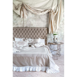 Completo copripiumino matrimoniale Soffio Collection con 2 copriguanciali, Blanc Mariclò