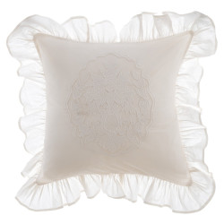 Cuscino arredo "Soffio", Blanc Mariclò, cotone bianco, 45x45 cm