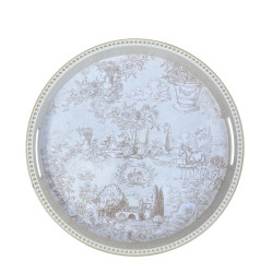 Vassoio Tondo "Toile du Borg" D33,5 cm, Blanc Mariclò