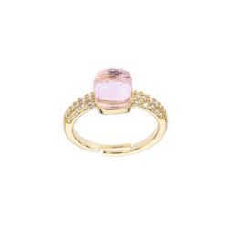 Anello dorato con pavè Barbieri Creazioni