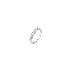 Anello in acciaio con zircone bianco