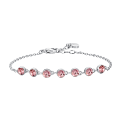 Bracciale donna in acciaio con cristalli rosa Luca Barra