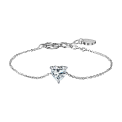 Bracciale donna in acciaio con cuore e cristallo bianco Luca Barra