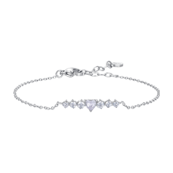 Bracciale donna in acciaio con cuore e cristallo bianco Luca Barra